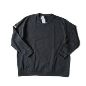 Adidas Black Plus Size Long Sleeve Fleece Golf Crewneck Pullover Sweatshirt 3XL